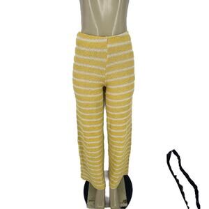 Zara Medium Women Unlined Striped Knit Wide Leg Flare Pull-On Pants S50v